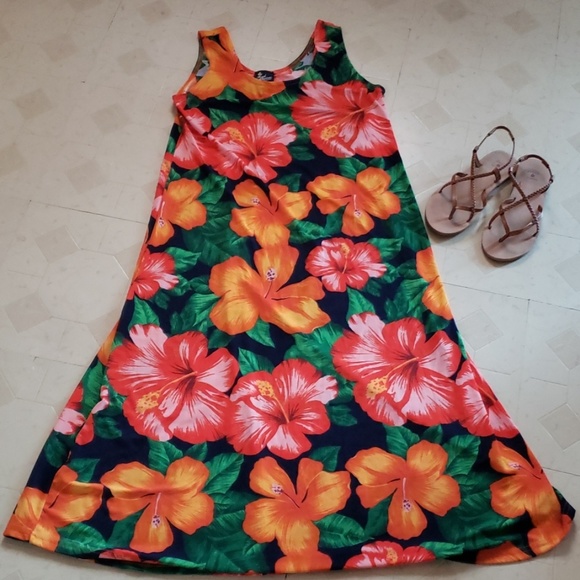 Royal Creations Dresses & Skirts - Royal Creations Hibiscus Maxi Dress Size XL